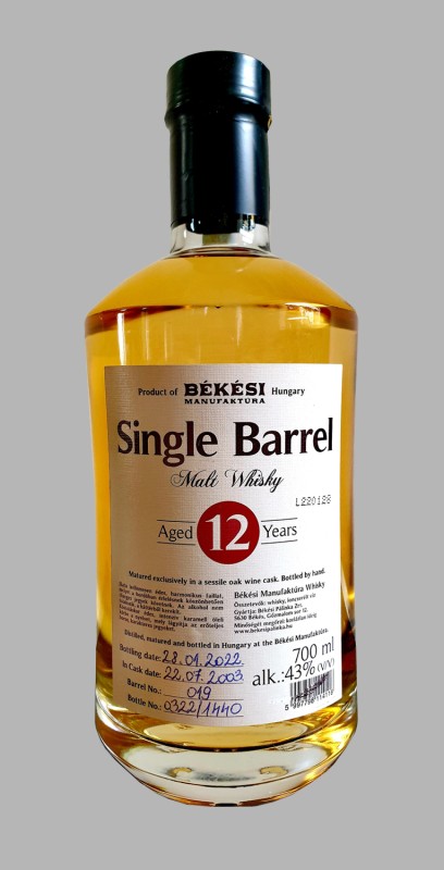 Békés Single Barrel Whiskey, Ungarischer Whisky 0,7liter alk. 43% (V/V)
