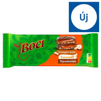 Boci Milchschokolade mit Haselnussstückchen und Karamellfüllung 87g